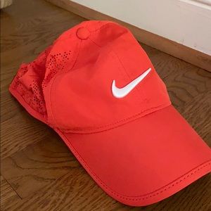 Red Nike athletic hat
